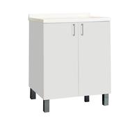 Mobile lavatoio 60x60 con vasca metacrilato e 2 ante Bianco