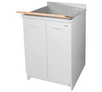 Mobile Lavatoio 60x60x85cm 2 Ante Asse in Legno Montegrappa Edilla Bianco con Cesto