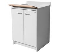 Mobile Lavatoio 60x60x85cm 2 Ante Asse in Legno Montegrappa Marella Bianco con Cesto