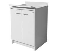 Mobile Lavatoio 60x60x85cm 2 Ante Asse in Termoplastico Montegrappa Marella Bianco con Cesto