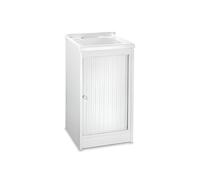 Mobile lavatoio a serrandina in Pvc Bianco 45x50 cm con vasca in resina