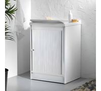 Mobile lavatoio a serrandina in Pvc Bianco 60x50 cm con vasca in resina