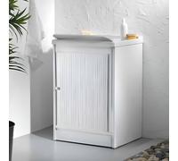 Mobile lavatoio a serrandina in Pvc Bianco 60x60 cm con vasca in resina