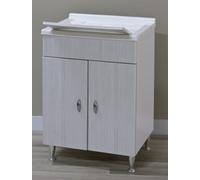 MOBILE LAVATOIO ANTONELLA 60X50X85H MDF E PVC BIANCO PORTUNA