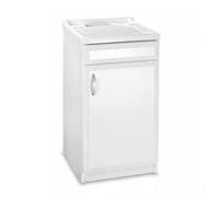 Mobile lavatoio con 1 anta 45x50 cm in Pvc con vasca in resina Bianco