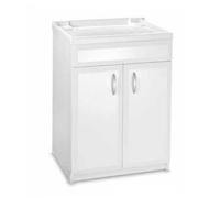 Mobile lavatoio con 2 ante 60x50 cm in Pvc con vasca in resina Bianco