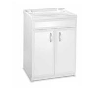 Mobile lavatoio con 2 ante in Pvc con vasca in resina Bianco (60x60 cm)