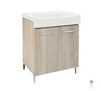 Lavatoio 75x50 cm con lavabo in ceramica 2 ante Olmo