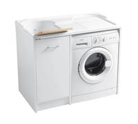 Mobile Lavatoio Coprilavatrice Bianco a Dx e Vasca a Sx L=106 P=60 H=90 COL