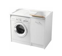 Mobile Lavatoio Coprilavatrice Bianco a Sx e Vasca a Dx L=106 P=50 H=90 COL