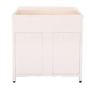 Mobile Lavatoio da Esterno in Polipropilene e Alluminio 75x60x83 cm con Vasca Singola Bianco