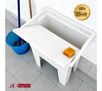 Mobile Lavatoio da esterno in PVC 60x40 cm compatto con profondità vasca 32 cm