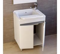 Mobile lavatoio in ALLUMINIO lavanderia vasca resina resistente acidi asse lavapanni MOLE (60 X 60 cm)
