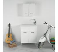 Mobile Lavatoio in Ceramica 75x60 con Pilozzo Lavanderia Lago Dolomite Ideal
