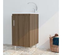 Mobile lavatoio in legno 60x50 50x50 45x50 cm asse lavapanni pilozza vasca in resina lavanderia (50x50 cm, Rovere Medio)