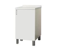 Mobile Lavatoio in legno Bianco a 1 anta con vasca in metacrilato 50x50 cm