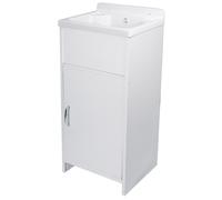Mobile Lavatoio in PVC 42x35x82,5 cm 1 Anta Clear Bianco