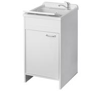 Mobile Lavatoio in PVC 50x50x85 cm 1 Anta Forlani Garden Bianco