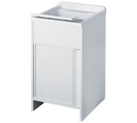 Mobile Lavatoio in PVC 50x50x85 cm con Serranda Forlani Esterni Roc Bianco