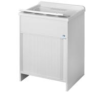 Mobile lavatoio in PVC con chiusura a serrandina Lavatoio con anta a scomparsa