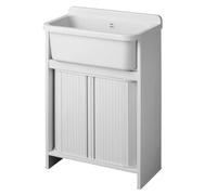 Mobile lavatoio in Pvc con vasca ad inserimento 55x34 cm a serranda Bianco