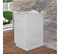 Mobile lavatoio in Resina, ideale per esterni e interni, 45x50-50x50-45x60-60x50-60x60, COMPLETO di asse lavaggio e kit sifone + piletta (45x60)
