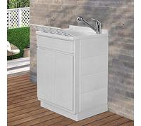Mobile lavatoio in Resina, ideale per esterni e interni, 45x50-50x50-45x60-60x50-60x60, COMPLETO di asse lavaggio e kit sifone + piletta (60x50)