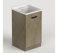 Lavatoio A 2 Ante 61x50 In Legno Nobilitato Colore Argilla Design Moderno
