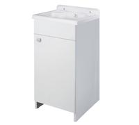 Mobile lavatoio mini 43x35 cm in legno Bianco con vasca in polipropilene