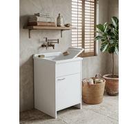 Mobile Lavatoio NEXA 45 - Lavapanni in PVC con Vasca e Anta - 45x50x85 cm Bianco