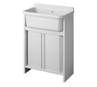 MOBILE LAVATOIO SALVASPAZIO 2 ANTE IN PVC COLORE BIANCO 55X35 CM MOD. ORAZIO