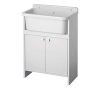 MOBILE LAVATOIO SALVASPAZIO IN PVC COLORE BIANCO 55X35 CM MOD. ADELE