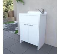 Mobile lavatoio salvaspazio Platone 58x38 cm. colore bianco