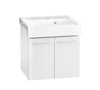 MOBILE LAVATOIO SOSPESO CON LAVABO IN CERAMICA 2 ANTE Bianco Classico - LxP 60x50 cm
