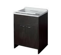 Mobile lavatoio wengè 60x50 con vasca e asse lavapanni in resina