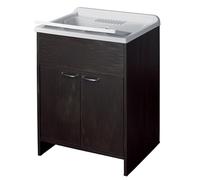 Negrari Lavatoio Lavapanni 9002KW in resina PVC, Vasca resistente agli acidi, Resistente all'umidità, Interno/Esterno, 60L x 50P x 85H cm, Wengè