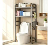 Mobile Lavatrice da Posizionare Sopra WC con Portaoggetti Integrato | Mensole Sopra WC for Bagno e Lavanderia, Larghezza Regolabile da 55 a 80 cm, Piedini di Livellamento Regolabili