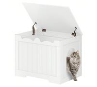 Mobile Lettiera per Gatti, Armadietto per Gatti, Con Apertura Superiore e Nascosta, Mobiletto per Lettiera, Cuccia per Gatto da Interno, Contenitore, 70 x 50 x 53 cm, Bianco Informazioni su questo art