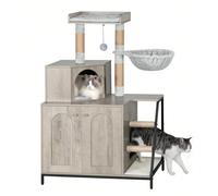 Mobile Lettiera per Gatti, Cuccia per Gatti 4 in 1 Con Grande Piattaforma, Cuccia per Gatto Con Tappetino Antigraffio in Sisal, Pali, Scale E Pompon, Cuscini Lavabili Informazioni su questo articolo1,