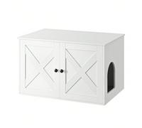 Mobile Lettiera per Gatti, Toeletta per Gatti con Divisorio Rimovibile, Cassetta per Gatti per Interno, Tavolino, 80 x 53 x 50 cm, Marrone Vintage e Nero/Bianco/Marrone Vintage/Greige/Marrone Miele e