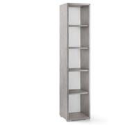 Mobile Libreria 40 a Colonna 180 Grigia 5 Ripiani Giorno Ufficio Stretta Studio