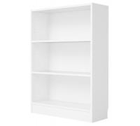 Mobile Libreria 80 Bianca Bassa 3 Ripiani Legno Moderna Cameretta Design Studio