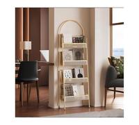 Mobile Libreria A 4 Livelli, 156CM Scaffale A Scal Ripiani Aperti, Portaoggetti Per CD, Design Ad Arc Scaffale Espositivo Per Soggiorno, Camera Da Letto, Studio, Ufficio(Gold)