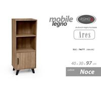 MOBILE LIBRERIA ARES 2 RIPIANI CON ANTA IN LEGNO NOCE 403097 CM TCC-796777