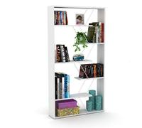 Mobile Libreria Bianca Divisoria Moderna Mensole Bifacciale Scaffali da Ufficio