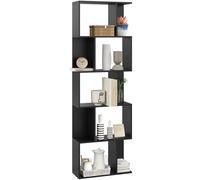 Mobile Libreria Design Moderno 60x24x184,5 cm a 5 Ripiani in Legno Nero