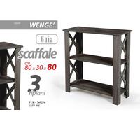 MOBILE LIBRERIA GAIA SCAFFALE 3 RIPIANI IN LEGNO WENGE' 803080 CM PUR-769276