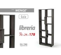 MOBILE LIBRERIA GAIA SCAFFALE 8 SCOMPARTI LEGNO WENGE' 7024178 CM PUR-770838