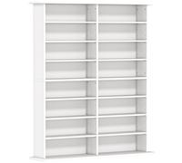 Mobile Libreria Porta CD 106,5x24x126,3 cm a 16 Ripiani Design Moderno in Legno Bianco
