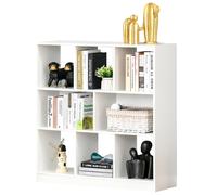 Mobile Libreria Portaoggetti a 3 Livelli e 8 Ripiani Totali 97,5x30x100 cm in MDF Bianco